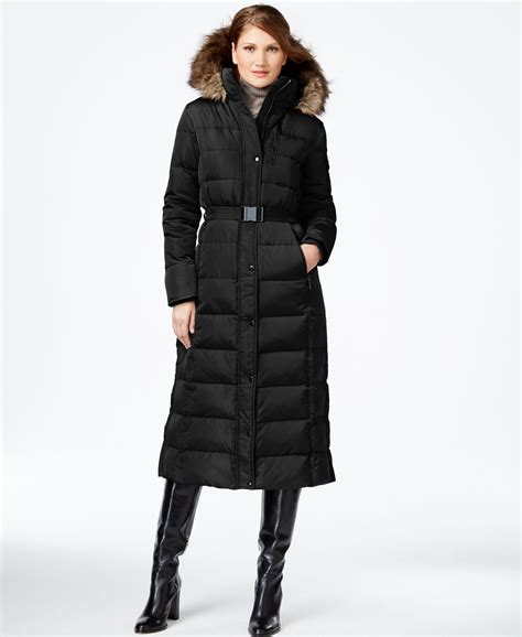 michael kors long belted puffer jacket|Michael Kors puffer jacket women's.